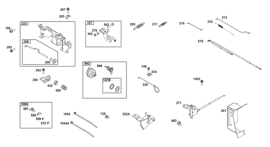 Controls Group Diagram and Parts List for 356447-0673-F1 200000 - 399999 Briggs and Stratton Engine
